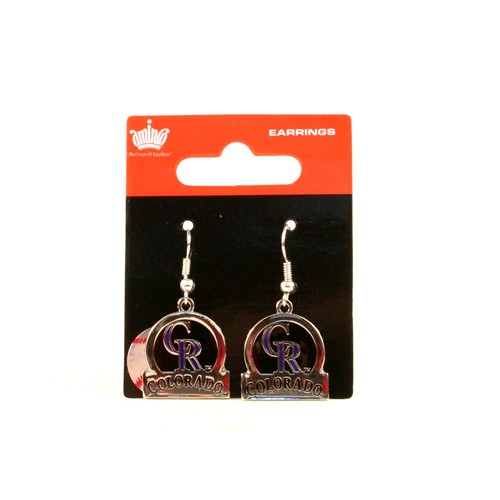 Colorado Rockies Earrings - Circle/Bar Style - 12 Pair For $33.00 - Wholesale Colorado Rockies Products - Rockies Merchandise