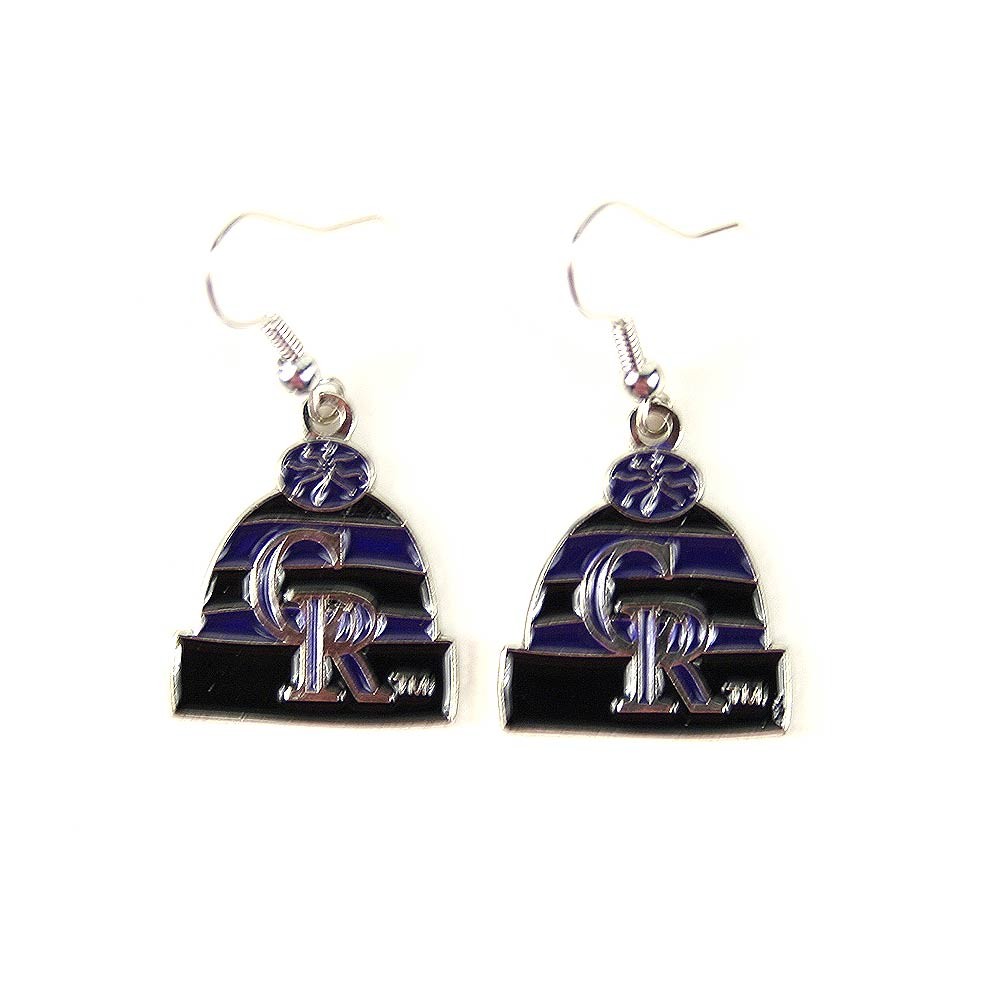 Colorado Rockies Earrings - The KNITSTER Style - 12 Pair For $36.00 - Wholesale Colorado Rockies Products - Rockies Merchandise