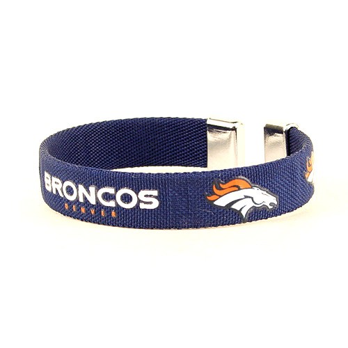 Denver Broncos Bracelets - (May Be Different Pattern Than Listed) - Ribbon Style - 12 For $27.00 - Wholesale Denver Broncos Products - Denver Merchandise