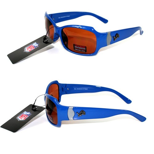 Detroit Lions Sunglasses - The Bombshell Style - Polarized - Blue - 12 Pair For $60.00 - Wholesale Detroit Lions Products - Lions Merchandise