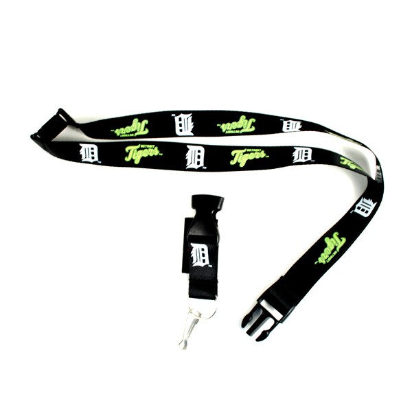 Detroit Tigers Lanyards - Premium 2-Sided The BLACK Neon - 12 For $30.00 - Wholesale Detroit Tigers Products - Tigers Merchandise