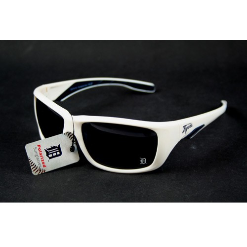 Detroit Tigers Sunglasses - White Frame Style Cali04 - Polarized Sunglass - 12 For $60.00 - Wholesale Detroit Tigers Products - Tigers Merchandise