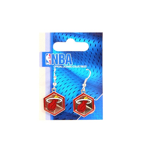 Discontinued - Miami Heat Earrings - HEX Style - NBA Earrings - 12 Pair For $30.00 - Miami Heat