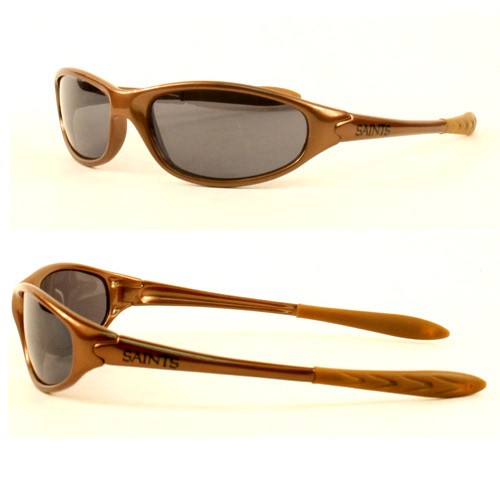 Discontinued - New Orleans Saints Sunglasses - Solid Gold Sport Style - 12 Pair For $48.00 - Wholesale New Orleans Saints Product - Saints Merchandise
