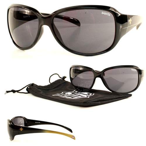 Discontinued - New Orleans Saints Sunglasses - Velocity Style With Sunglass Bag - 12 Pair For $48.00 - Wholesale New Orleans Saints Product - Saints Merchandise
