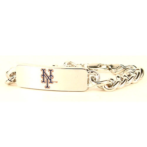 Discontinued - New York Mets Bracelets - Heavyweight Metal ID Bracelet - $4.00 Each - Wholesale New York Mets Products - Mets Merchandise