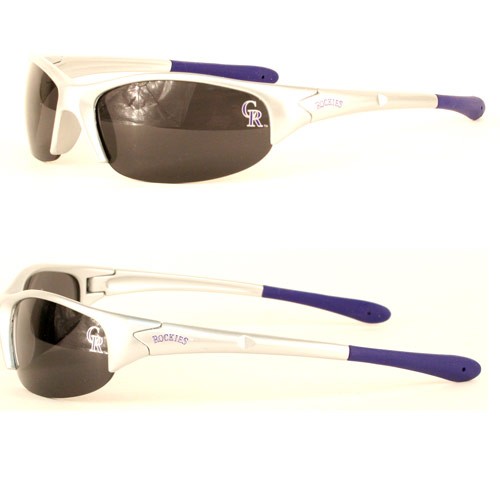 Discontinued Style - Colorado Rockies Sunglasses - Silver Halfsport Style - 12 Pair For $48.00 - Wholesale Colorado Rockies Products - Rockies Merchandise