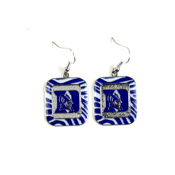 Duke Blue Devils Earrings - Zebra Style Dangle Earrings - 12 Pair For $30.00 - Duke