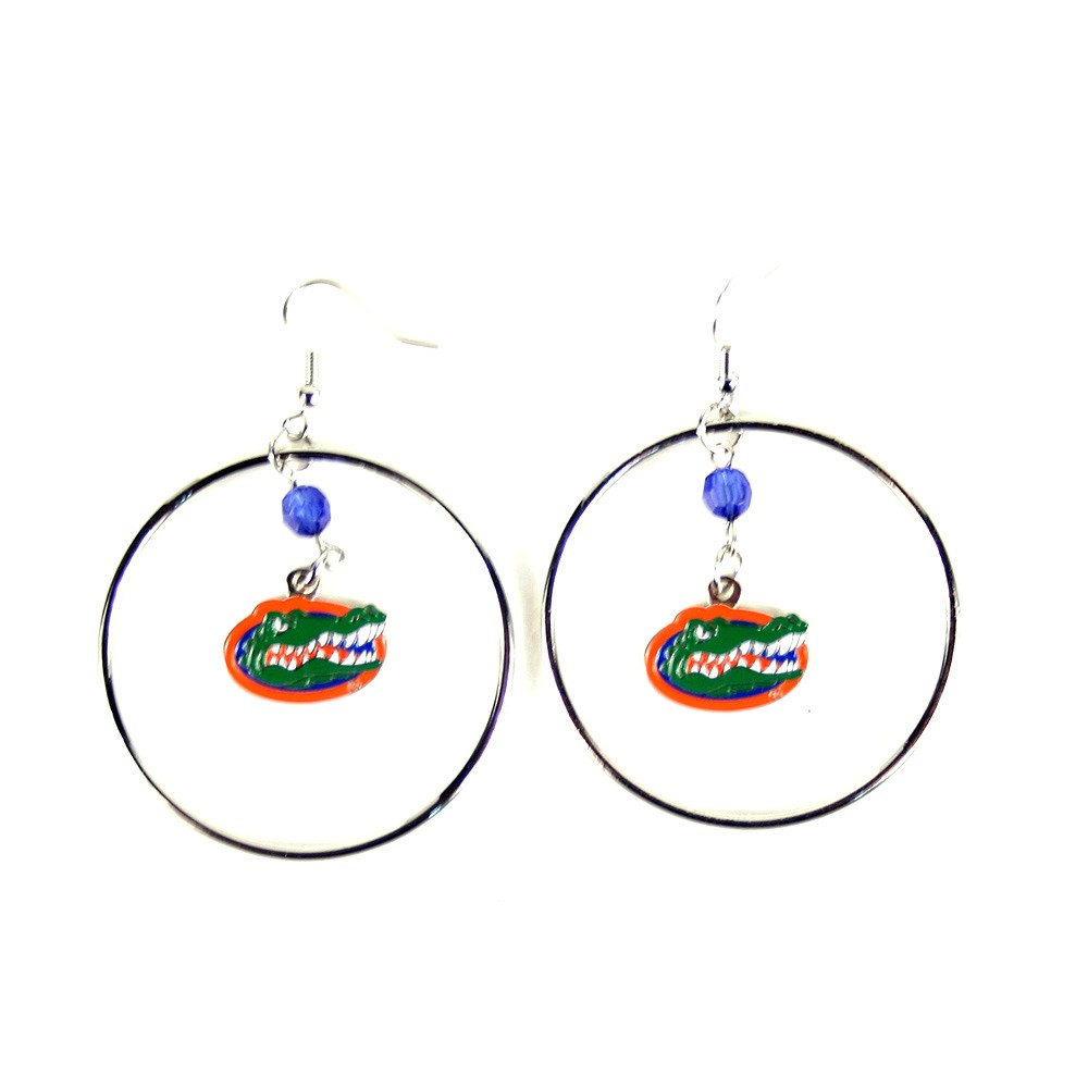 Florida Gators Earrings - 2" Color Bead Hoop Earrings - $4.00 Per Pair - Florida Gators