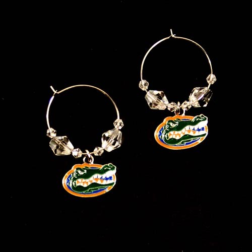 Florida Gators Earrings - Clear Bead HOOP Style - $5.00 Per Pair - Florida Gators