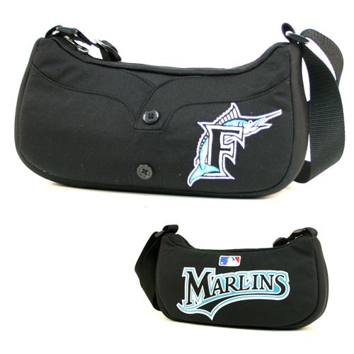 Florida Marlins Purses - Black 2Button VIP Purses - $5.00 Each - Wholesale Miami Marlins Products - Marlins Merchandise