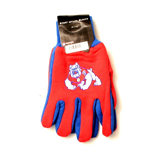 Fresno State Bulldogs Gloves - Red/Blue 2Tone Grip Gloves - $3.50 Per Pair