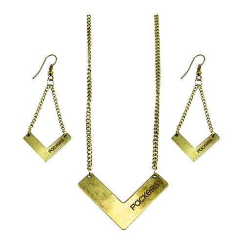 Green Bay Packers Chevron Sets - Earring And Necklace Sets - 12 For $24.00 - Wholesale Green Bay Packers Products - Packers Merchandise