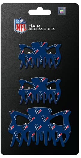 Houston Texans - 3PC Hairclip Set - 12 Sets For $30.00 - Wholesale Houston Texans Products - Texans Merchandise 2