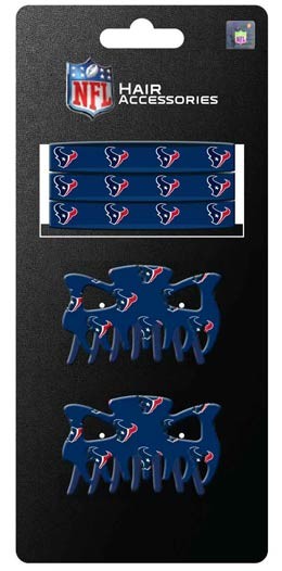 Houston Texans - 5PC PONY/HAIRCLIPS Set - $3.50 Per Set - Wholesale Houston Texans Products - Texans Merchandise