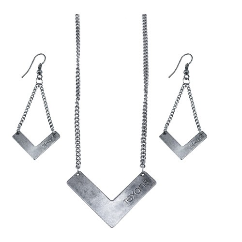 Houston Texans Chevron Sets - Earring And Necklace Sets - 12 For $24.00 - Wholesale Houston Texans Products - Texans Merchandise