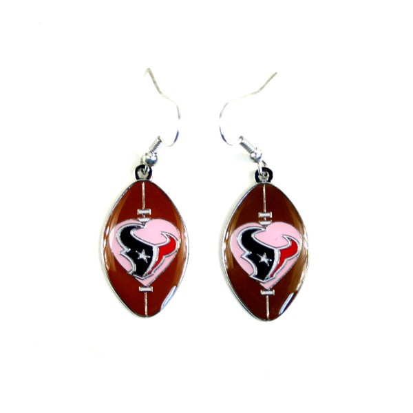 Houston Texans Earrings - Love Football Series - Dangle Earrings - 12 Pair For $30.00 - Wholesale Houston Texans Products - Texans Merchandise