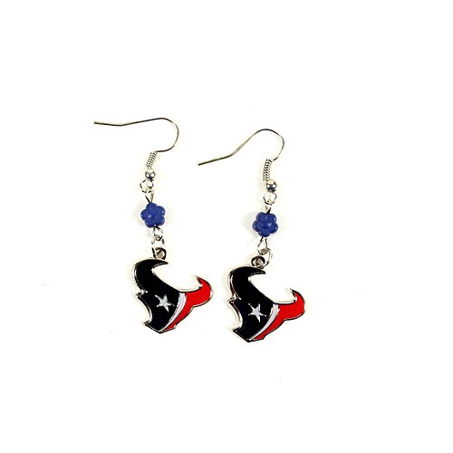 Houston Texans Earrings - The SOPHIE Style Dangle - 12 Pair For $36.00 - Wholesale Houston Texans Products - Texans Merchandise