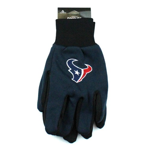Houston Texans Gloves - (Pattern May Be Different Than Pictured) - Black Palm Series - Grip Gloves - $3.50 Per Pair - Wholesale Houston Texans Products - Texans Merchandise