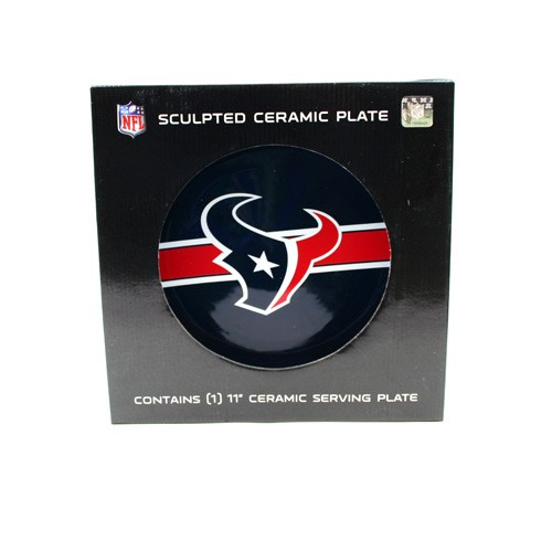 Houston Texans Plate - 11" Ceramic Serving Plate - 12 For $48.00 - Wholesale Houston Texans Products - Texans Merchandise