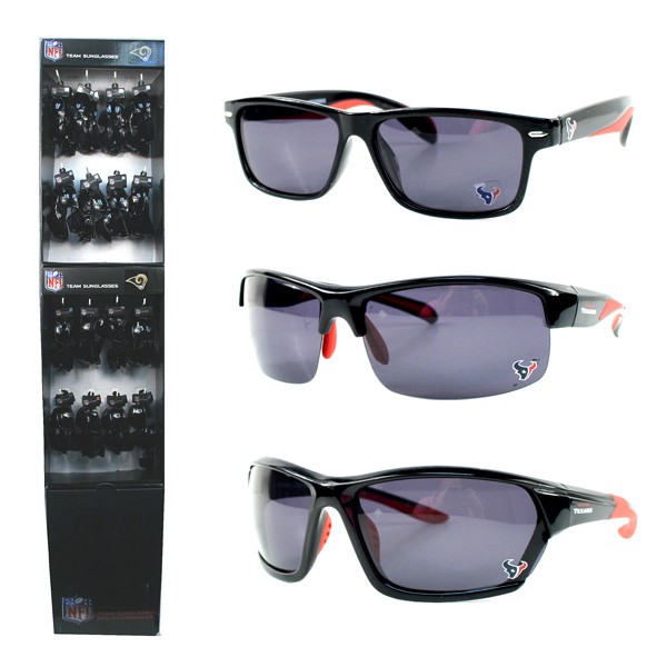 Houston Texans Sunglasses - 48 Count Polarized Sunglass Display - Assorted Styles - $240.00 Per Display - Wholesale Houston Texans Products - Texans Merchandise