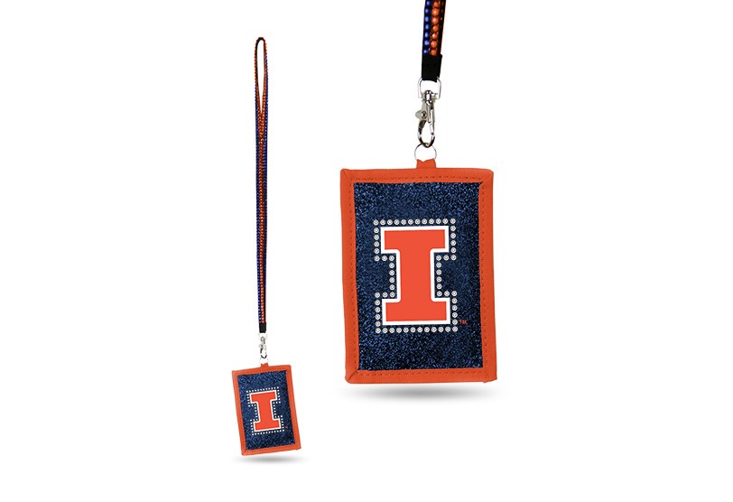 Illinois  University Bling - Bling Lanyards With ID Holder - $3.00 Each - Illinois