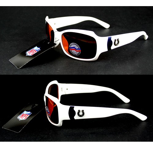 Indianapolis Colts Sunglasses - Polarized - White Bombshell Style - 12 Pair For $60.00 - Wholesale Indianapolis Colts Products - Colts Merchandise