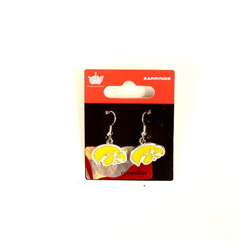 Iowa Hawkeyes Earrings - MINX Style Dangle - $2.75 Per Pair - Iowa Hawkeyes