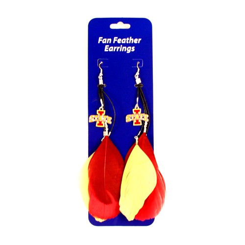 Iowa State Earrings - Dangle Feather Earrings - $2.75 Per Pair - Iowa State
