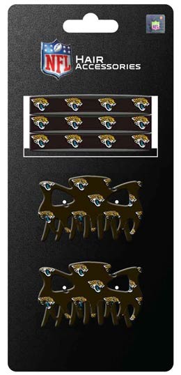 Jacksonville Jaguars - 5PC PONY/HAIRCLIP Set - 12 Sets For $30.00 - Wholesale Jacksonville Jaguars Product - Jaguars Merchandise