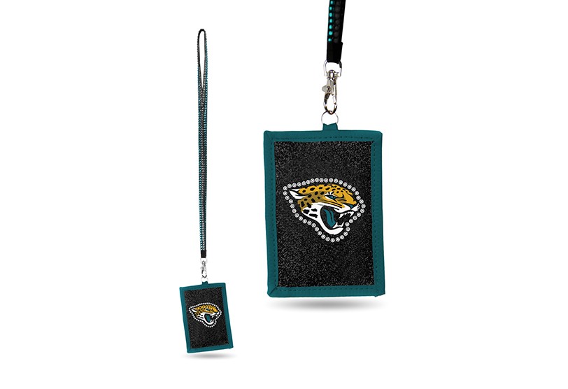 Jacksonville Jaguars Bling - Bling Lanyards With ID Holder - 12 For $30.00 - Wholesale Jacksonville Jaguars Product - Jaguars Merchandise