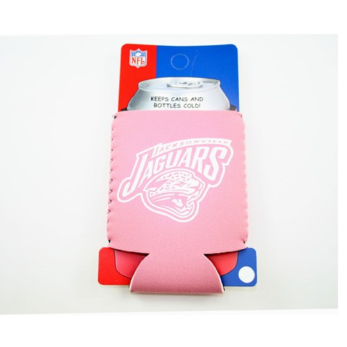 Jacksonville Jaguars Can Huggies - Pink Neoprene Style - 12 For $12.00 - Wholesale Jacksonville Jaguars Product - Jaguars Merchandise 2