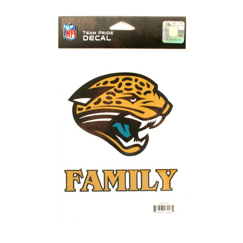 Jacksonville Jaguars Decals - 5.5"x6.5" TEAM PRIDE FAMILY DECALS - Series2 - 12 For $24.00 - Wholesale Jacksonville Jaguars Product - Jaguars Merchandise