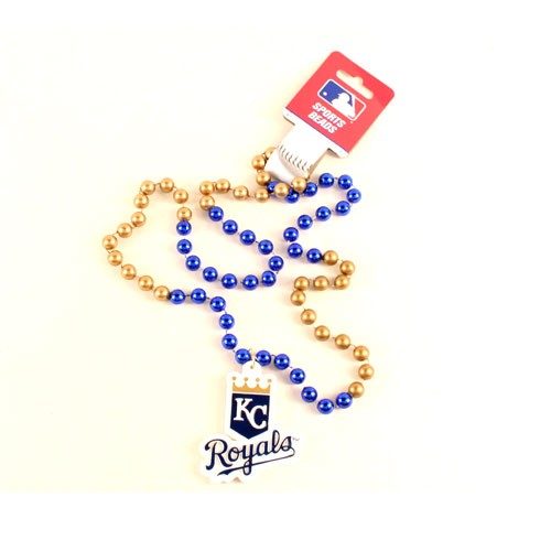 Kansas City Royals Beads - 22" Team Beads With Medallion - 12 Beads For $39.00 - Wholesale Kansas City Royals Products - Royals Merchandise 2