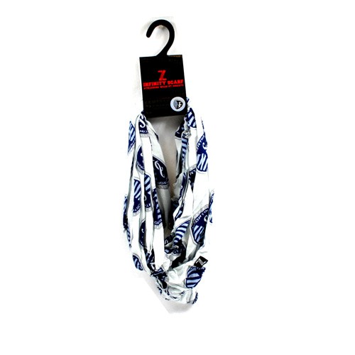 Kansas City Sporting Scarves - White Logo Repeater Style Infinity Scarves - 12 For $78.00