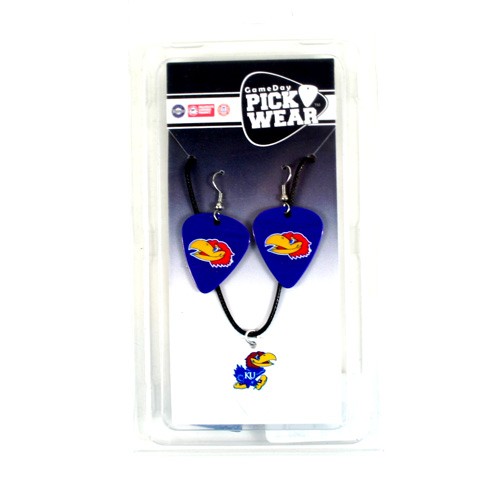 Kansas Jayhawks - 2Pack Guitar Pick Necklace And Earring Sets - 12 Sets For $30.00 - Kansas Jayhawks