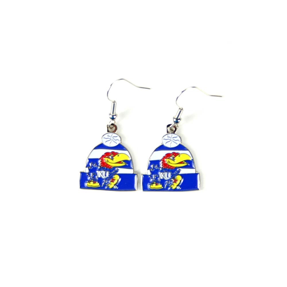 Kansas Jayhawks Earrings - The KNITSTER - $3.00 Per Pair - Kansas Jayhawks