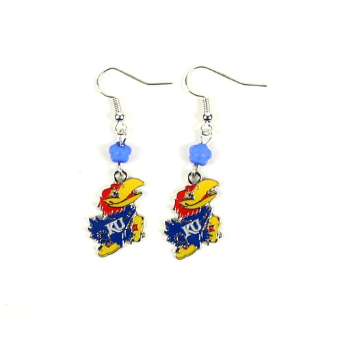 Kansas Jayhawks Earrings - The SOPHIE Dangle - 12 For $36.00 - Kansas Jayhawks