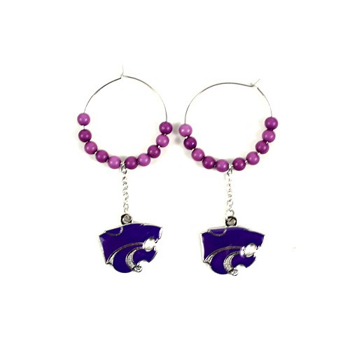 Kansas State Earrings - 1" Multi Bead Hoop Earrings - $3.50 Per Pair - Kansas State