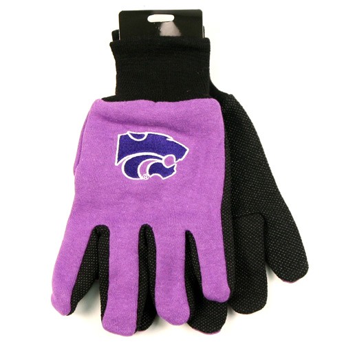 Kansas State Gloves - (Pattern May Be Different Than Pictured) - PURPLE LOGO - Purple.Black Wholesale Gloves $3.50 Per Pair - Kansas State
